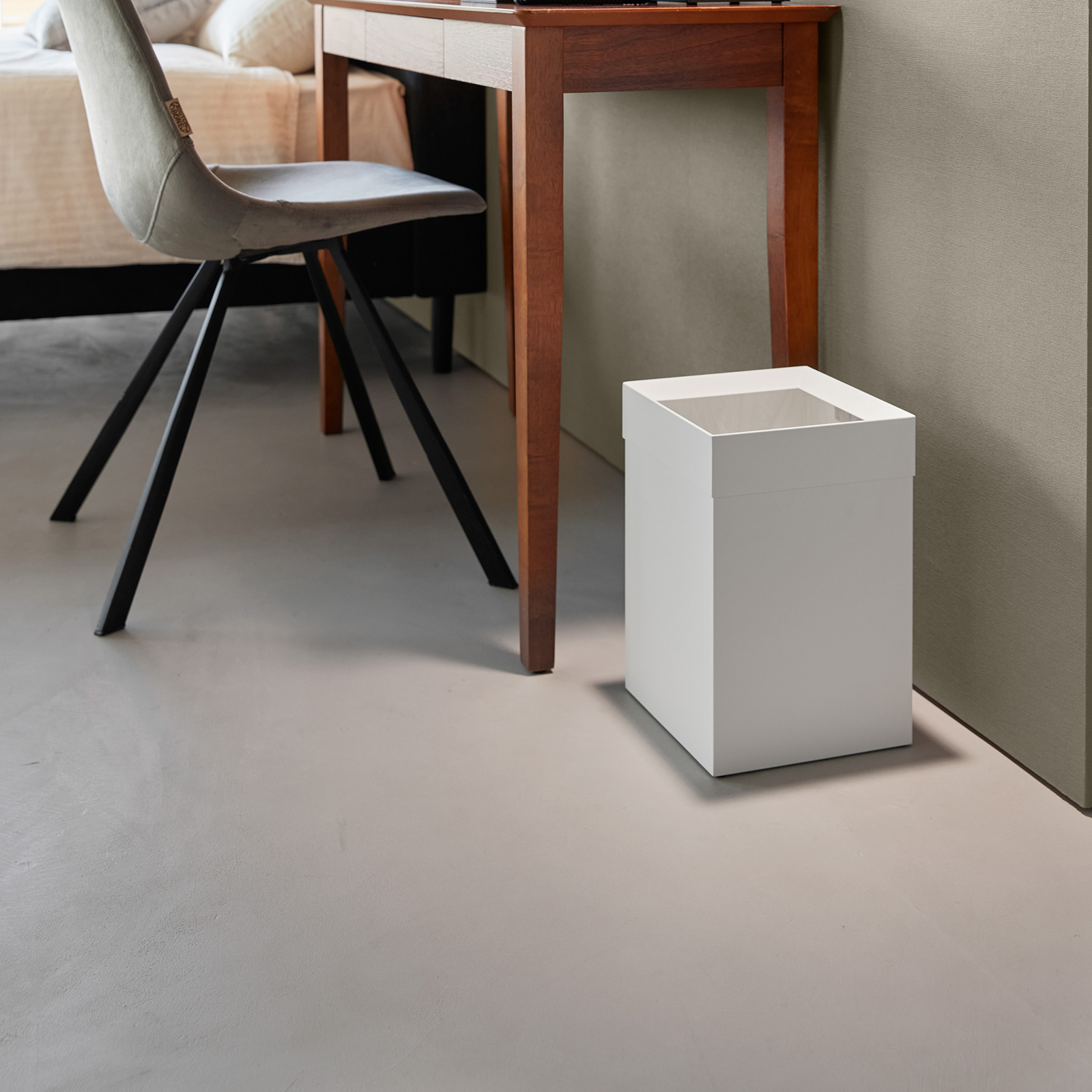Niedriger Papierkorb TOWER weiss