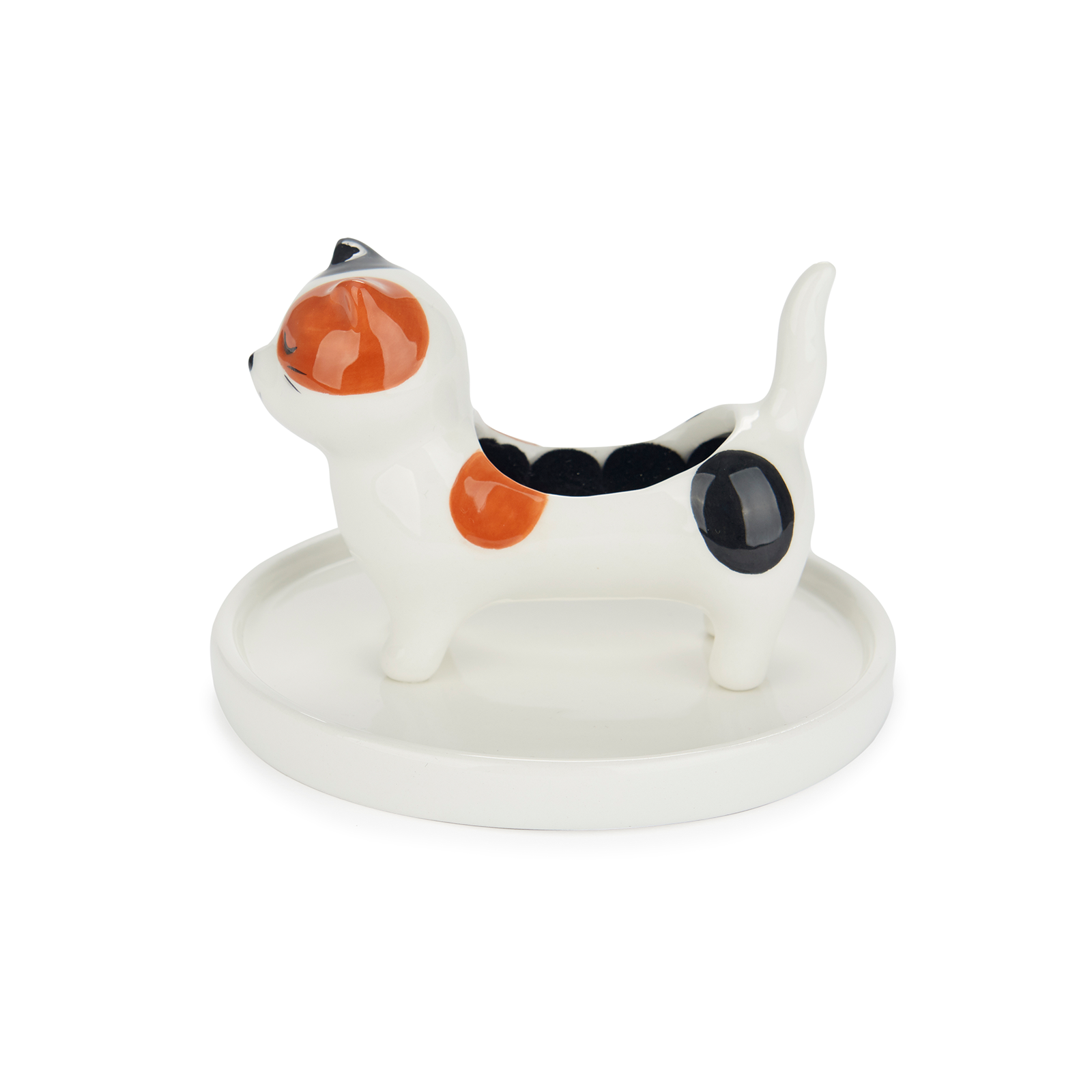 Ringhalter KITTY calico aus Porzellan