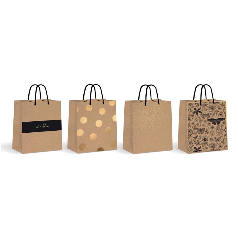 Sac cadeau KRAFT M Set de 12 pièces (assorti de 4)