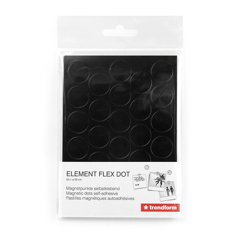 Self-adhesive sticking dots ELEMENT FLEX DOT   for magnets, set of 28 pcs., black