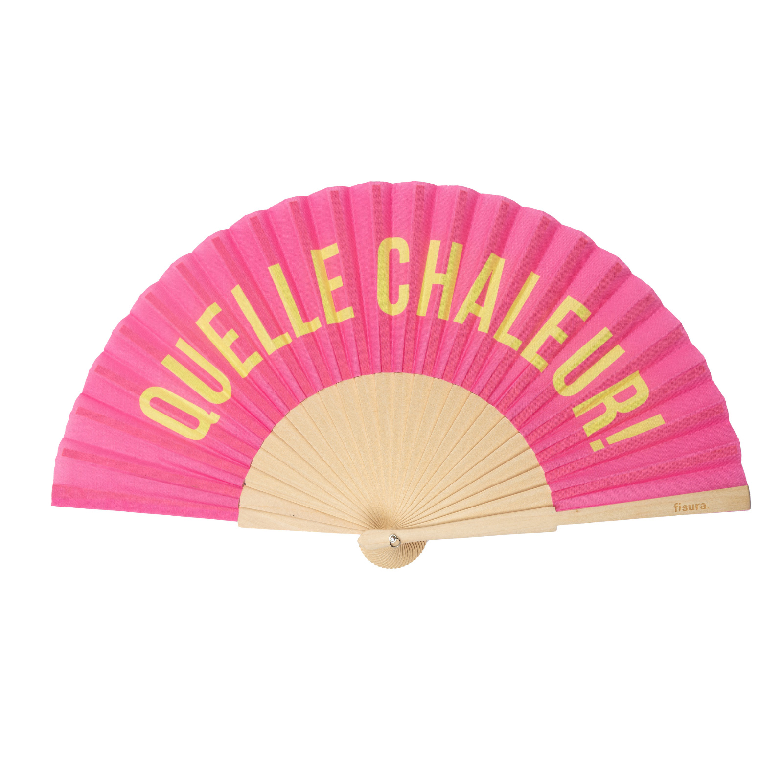 Éventails QUELLE CHALEUR yellow & pink