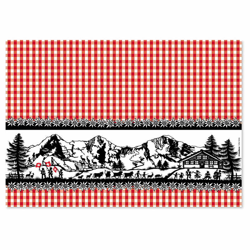 Paper placemat SWISS TRADITION 5 4 x 12 sheets