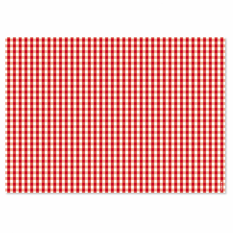 Paper placemat VICHY red pad with 50 sheets