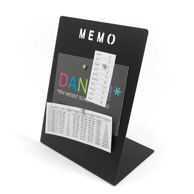 Memo board MEMO black 