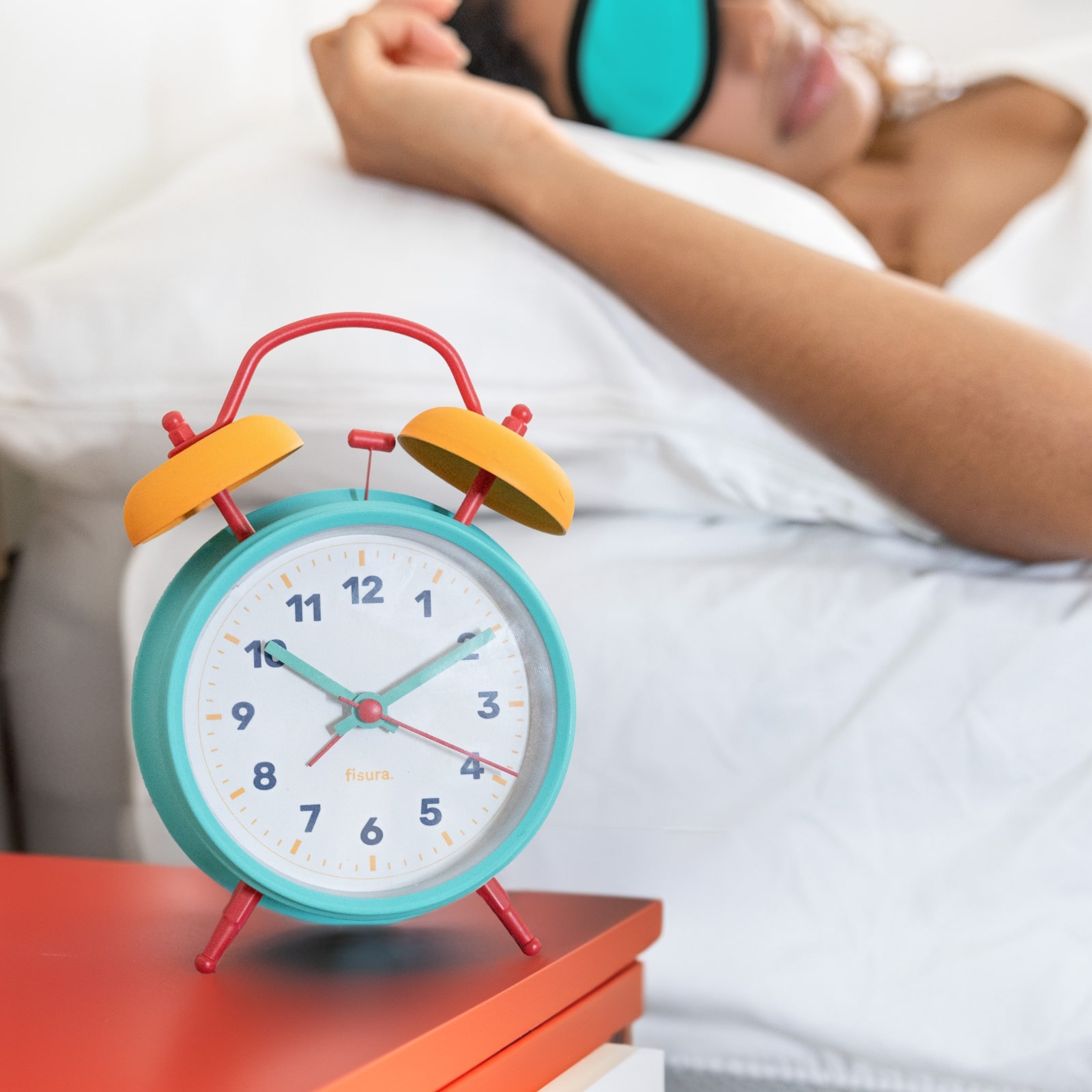 RETRO ALARM CLOCK blue & yellow 