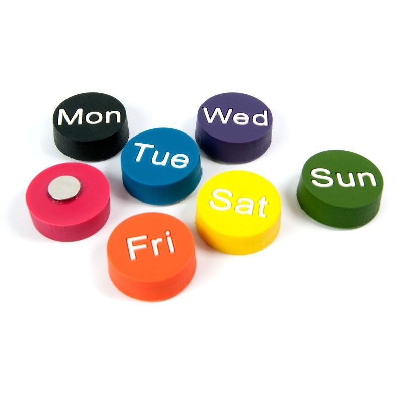 Magnets WEEKDAYS set of 7  