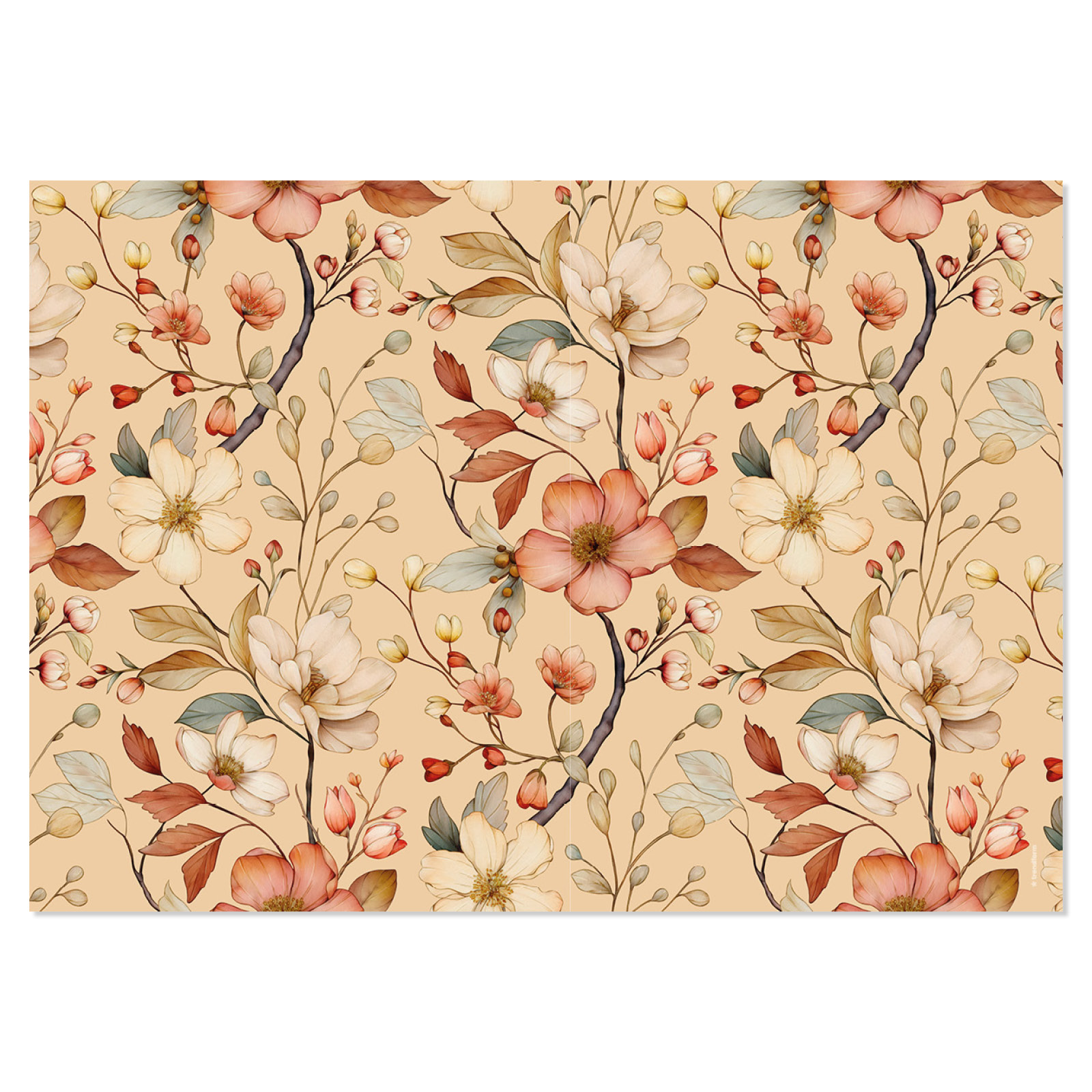 Papiertischset FLORAL AUTUMN 4 Sujets à 12 Blatt