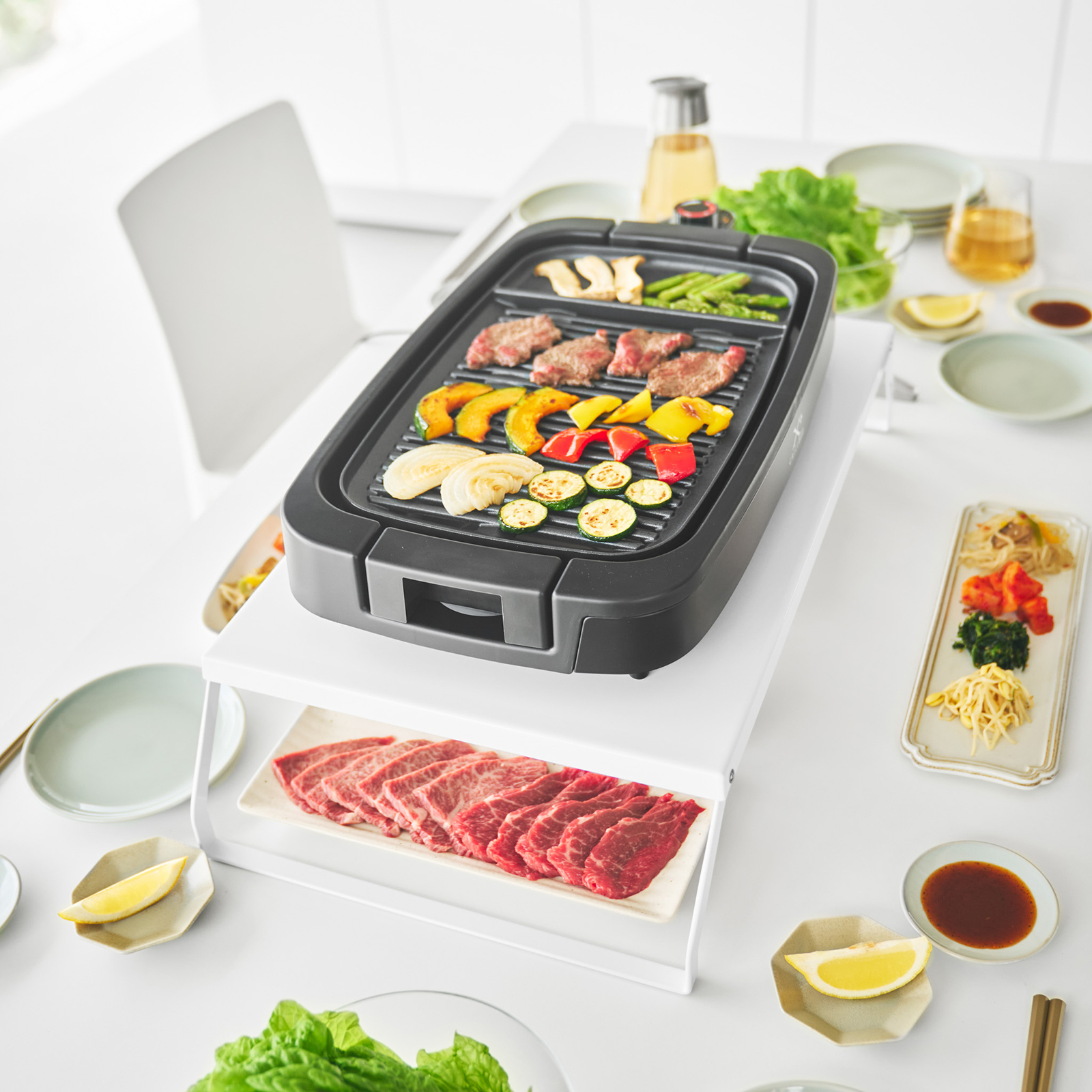 Klappbarer Tisch-Grillständer TOWER weiss