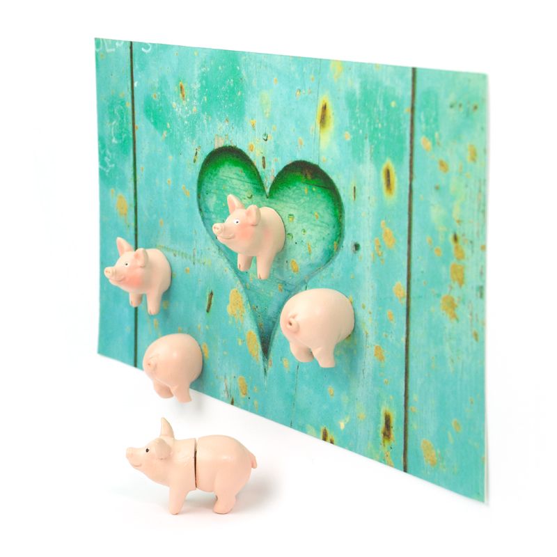 Magnets PIGGY set of 6 pink 