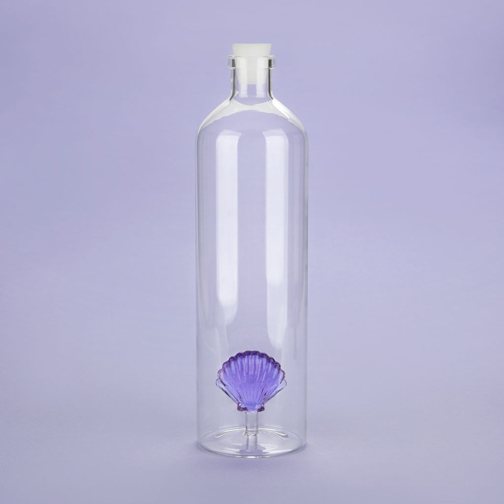 Bouteille en verre ATLANTIS SHELL 1.2 l, lila borosilicate