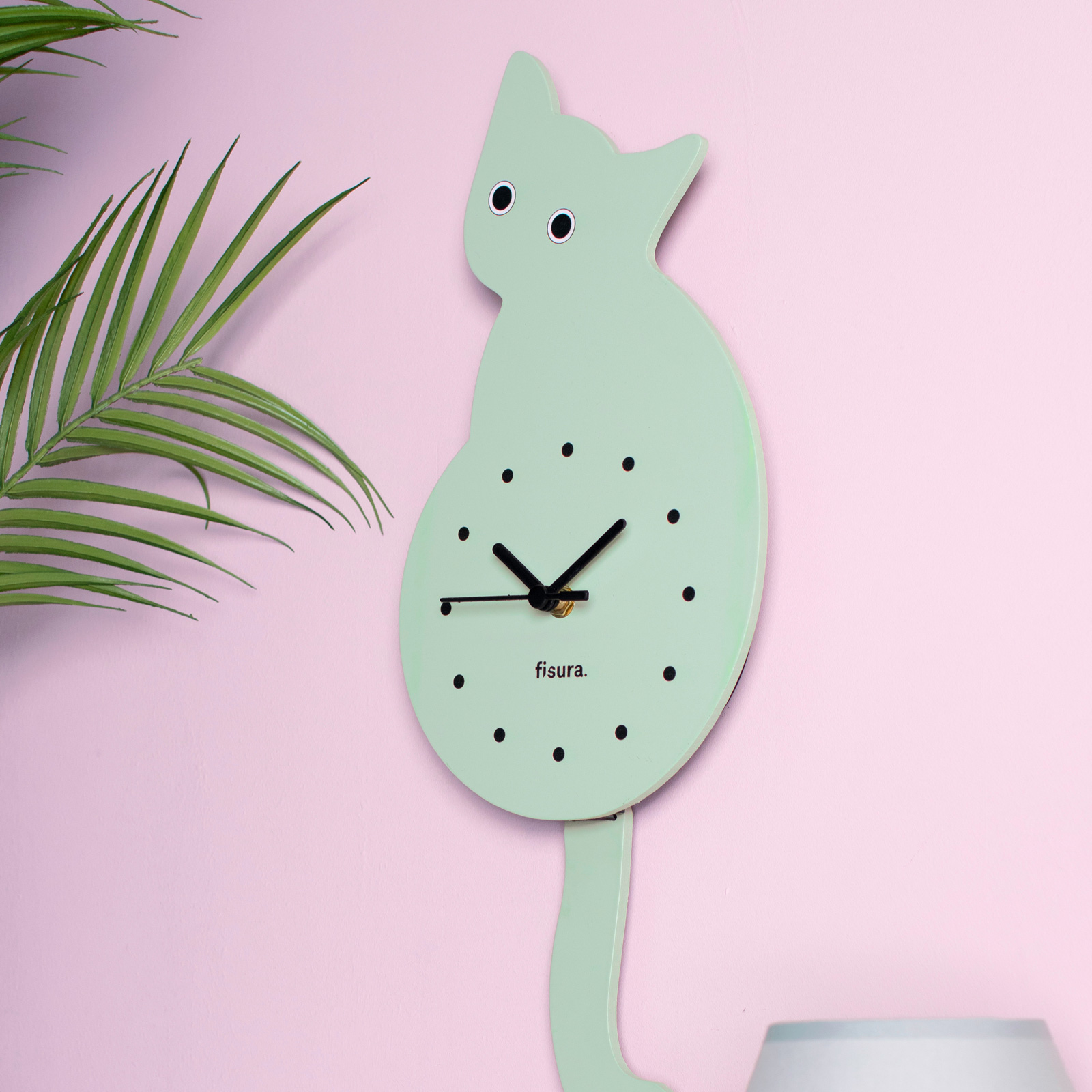 CAT CLOCK - mint 