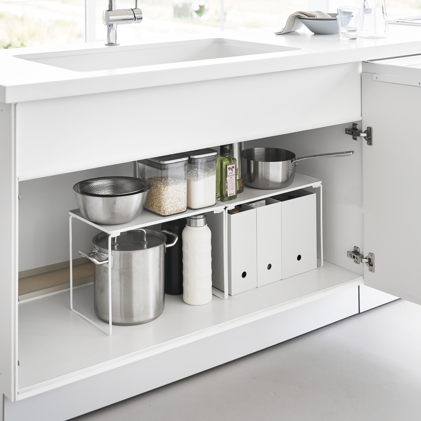 Stapelbares Klappregal L TOWER weiss