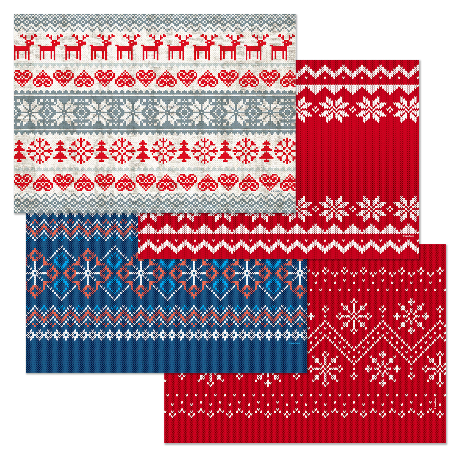 Paper placemat NORDIC CHRISTMAS 4 x 12 sheets