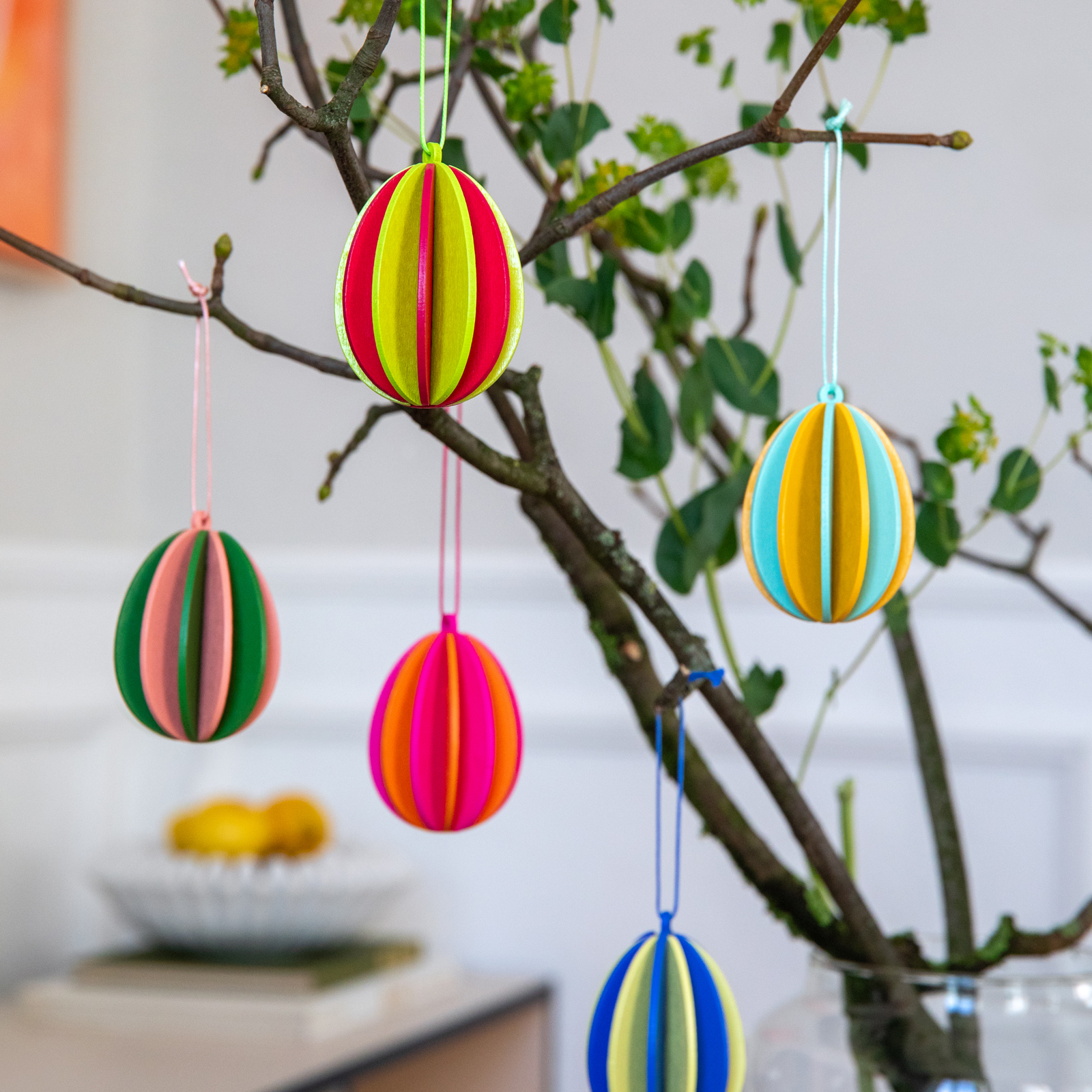 Baumschmuck 5er-Set Eier