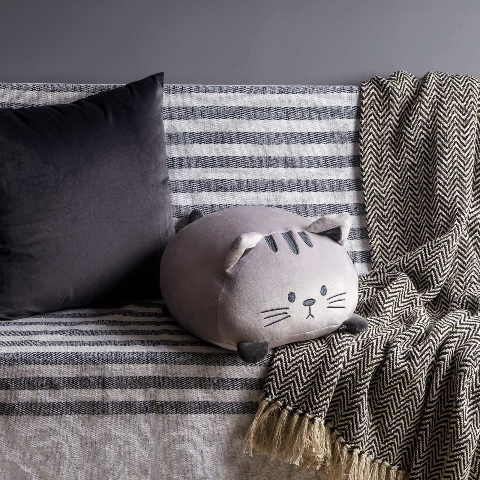 Coussin KITTY gris