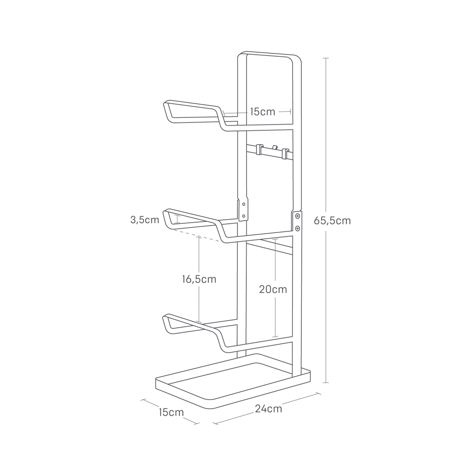 Support d'équipement de fitness TOWER blanc
