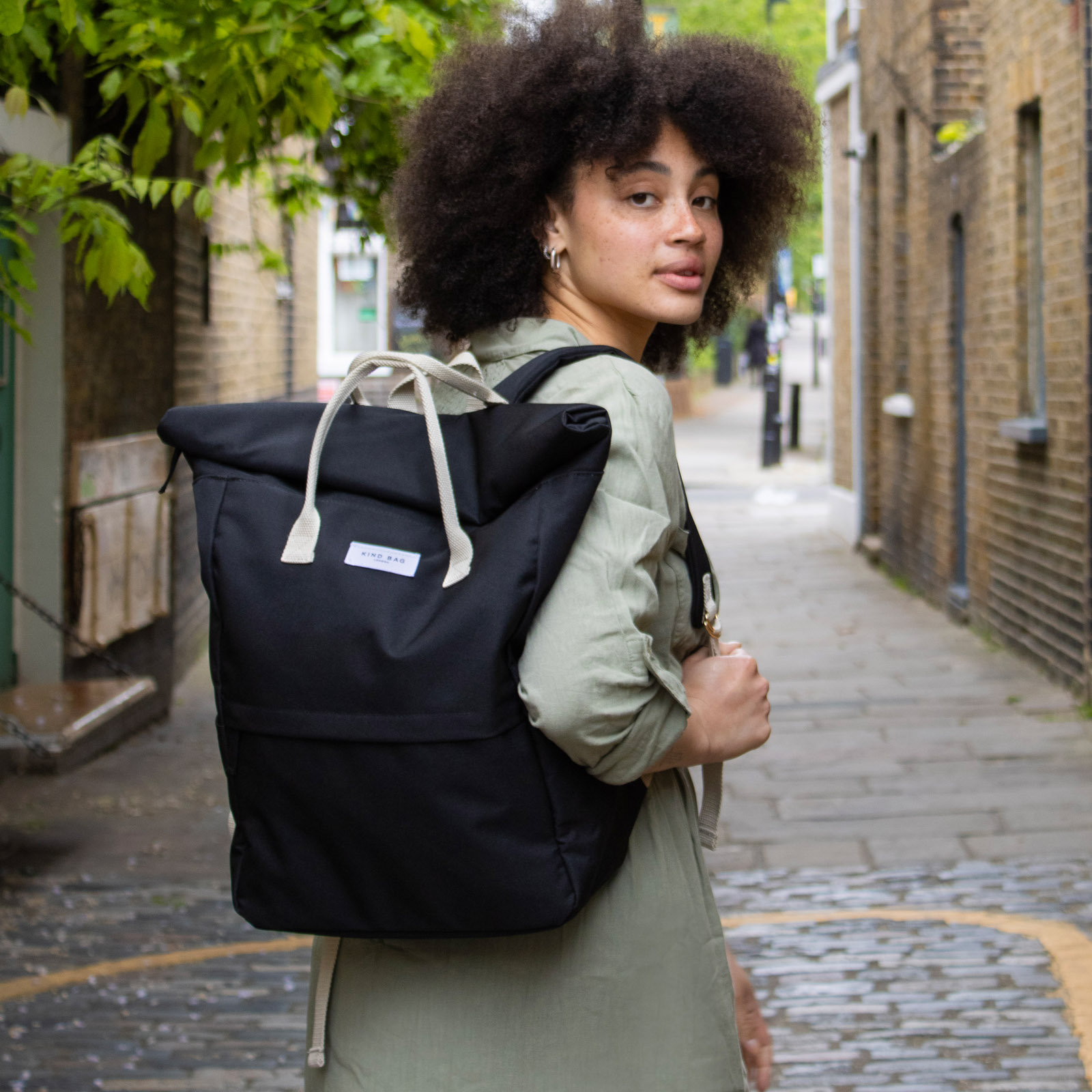 Large Backpack Pebble Black 