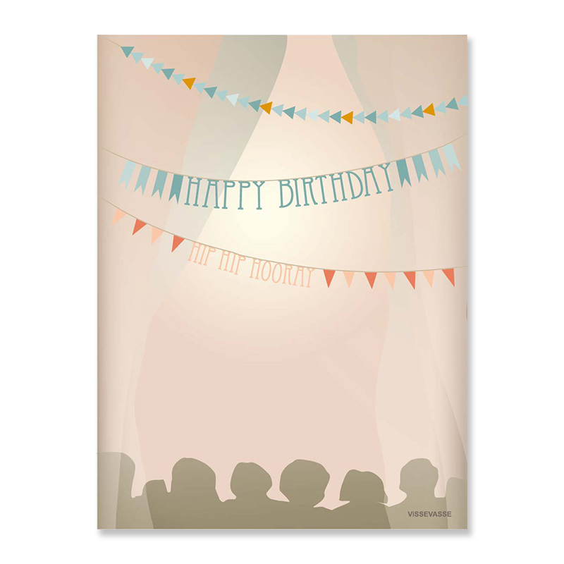 Greeting card Happy birthday garlands 