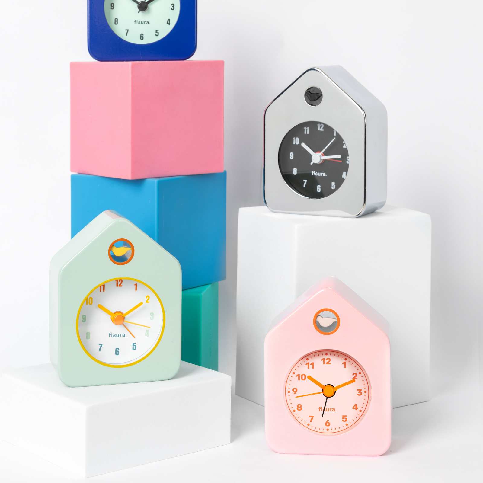 MINI HOUSE ALARM CLOCK pink 