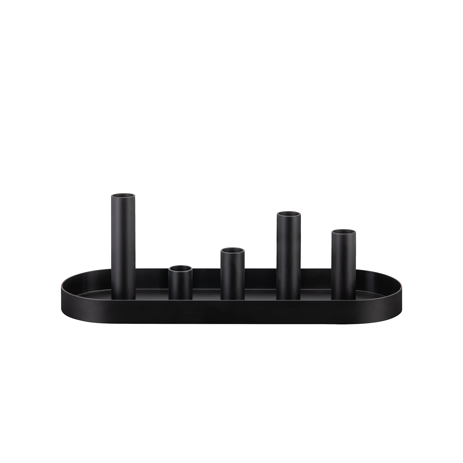 Magnetischer Kerzenhalter Luna black 6er-Set oval