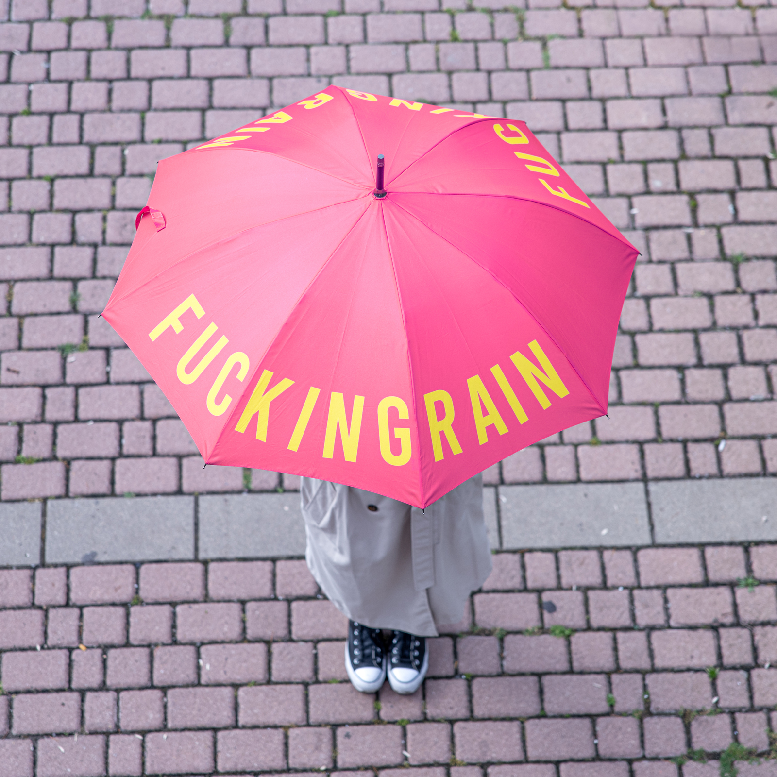 Stockschirm FUCKING RAIN pink