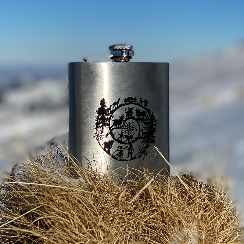 Flask SWISS TRADITION silver 