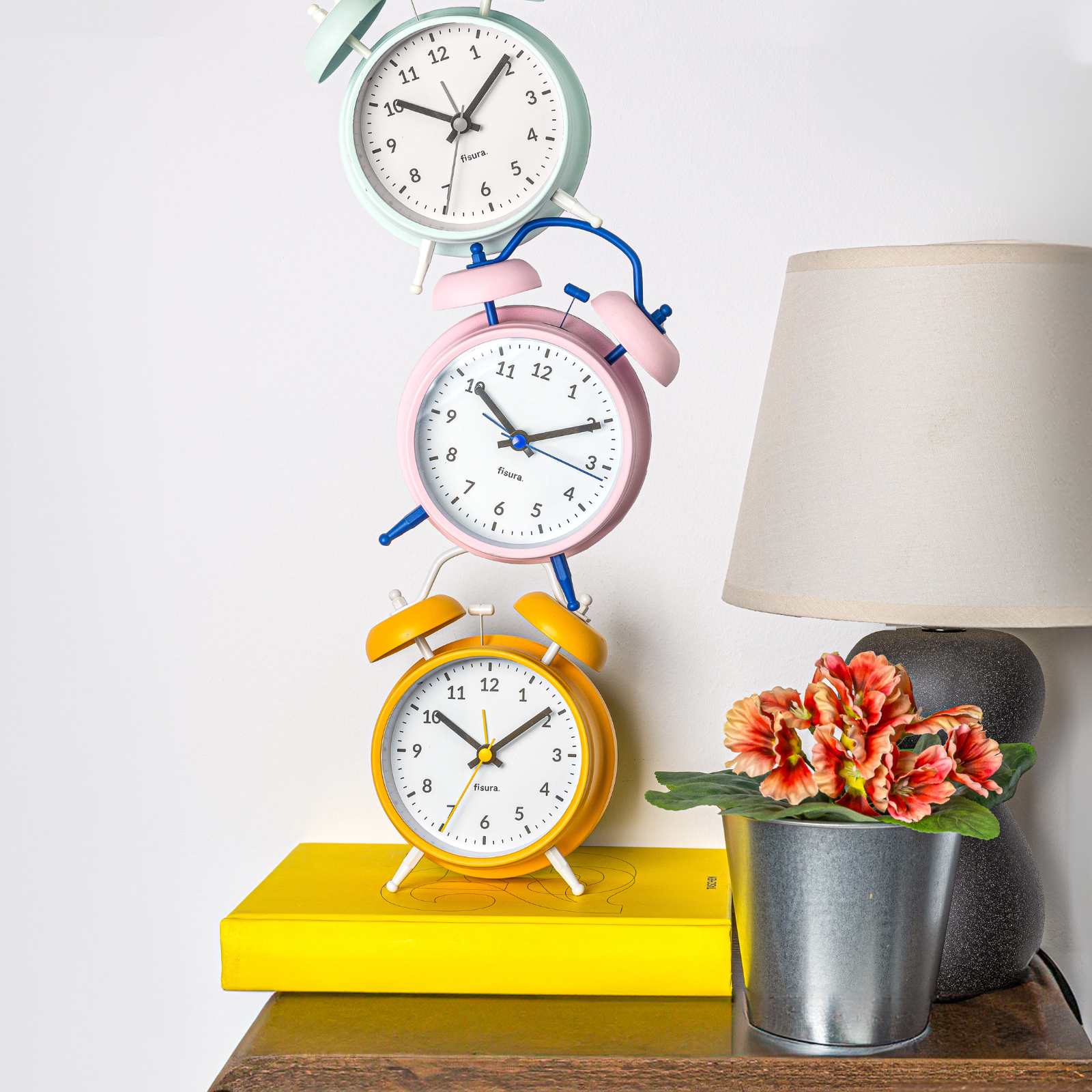 RETRO ALARM CLOCK green & mint 