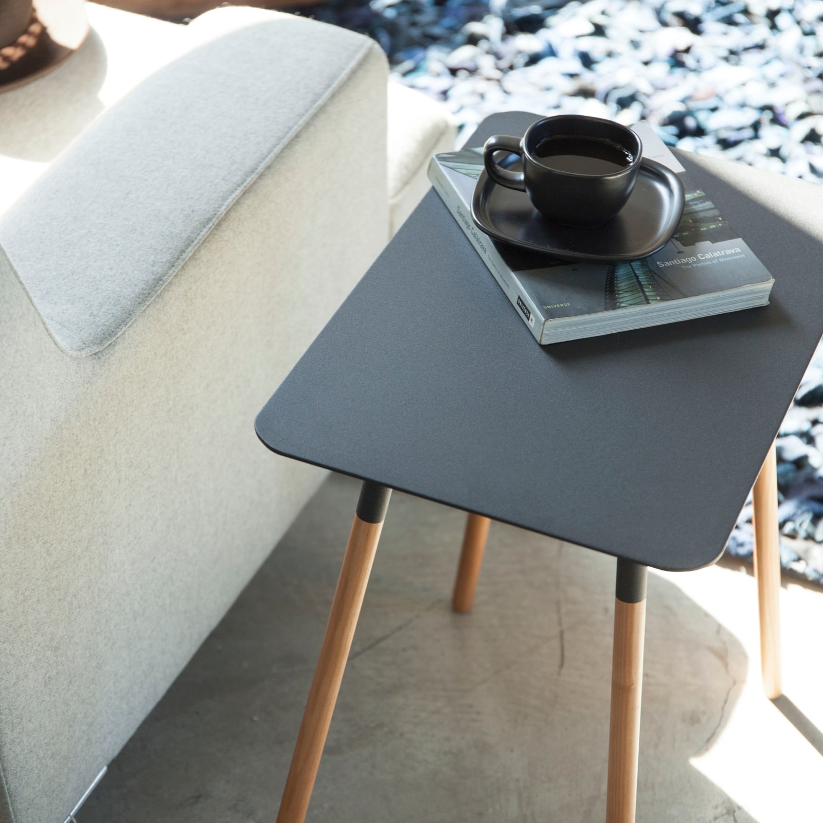Table d'appoint rectangulaire PLAIN noir