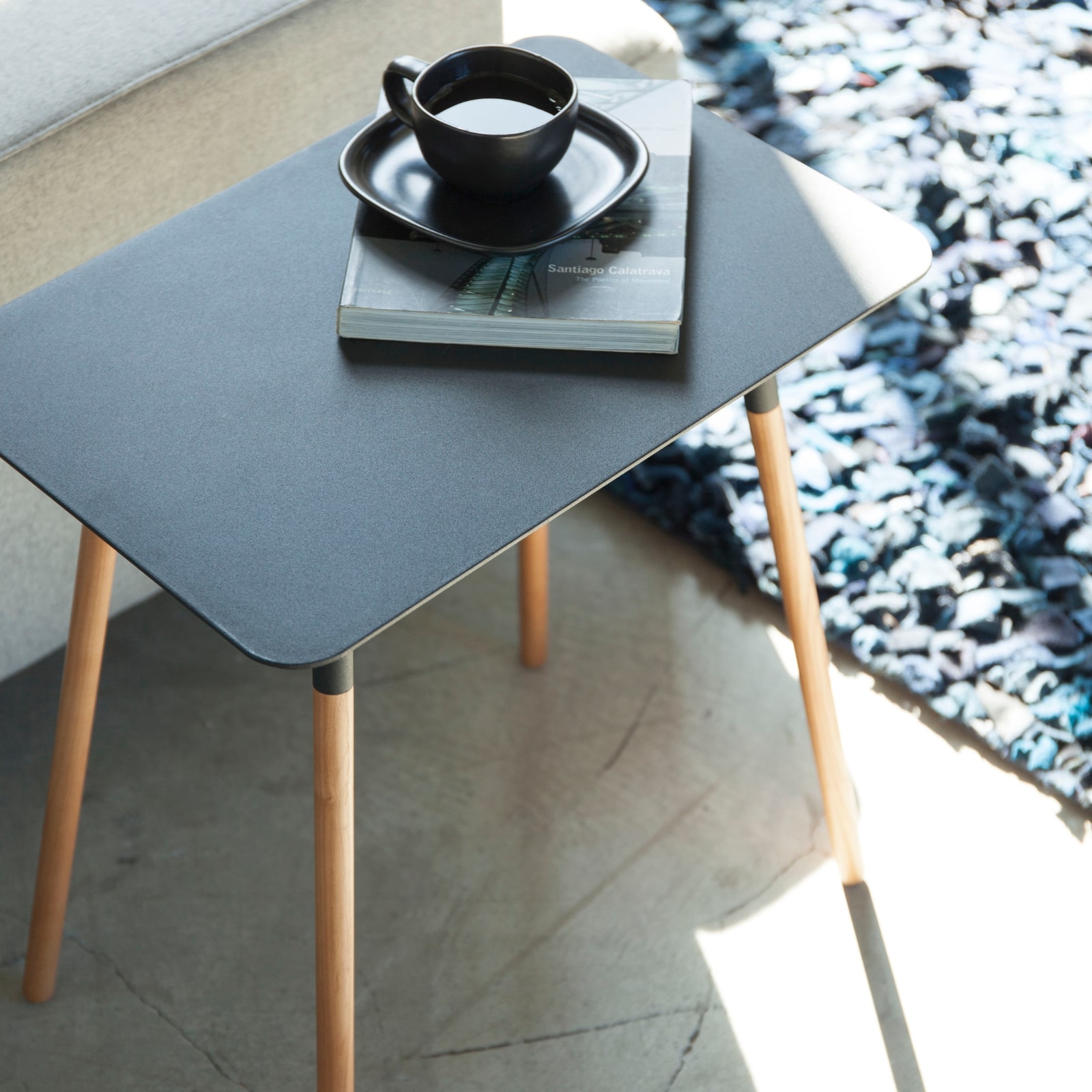 Table d'appoint rectangulaire PLAIN noir