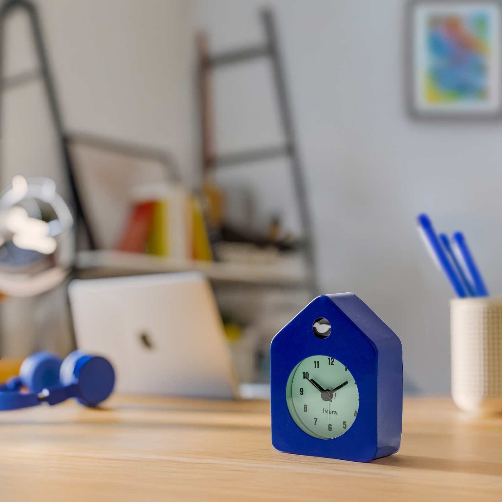 MINI HOUSE ALARM CLOCK blue 