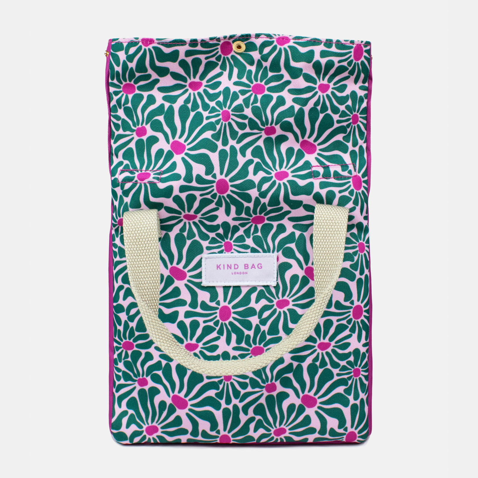 Lunch Bag Abstract Flowers - Green 