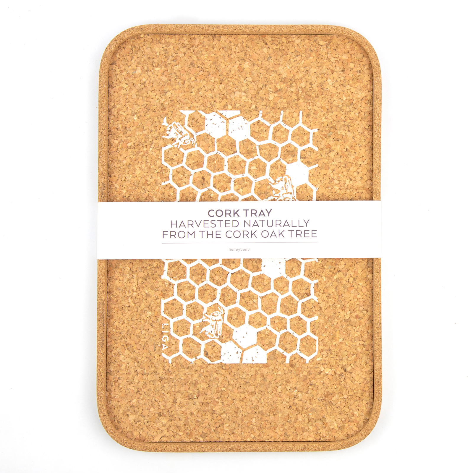 Tablett CORK HONEY COMB  30x20 cm