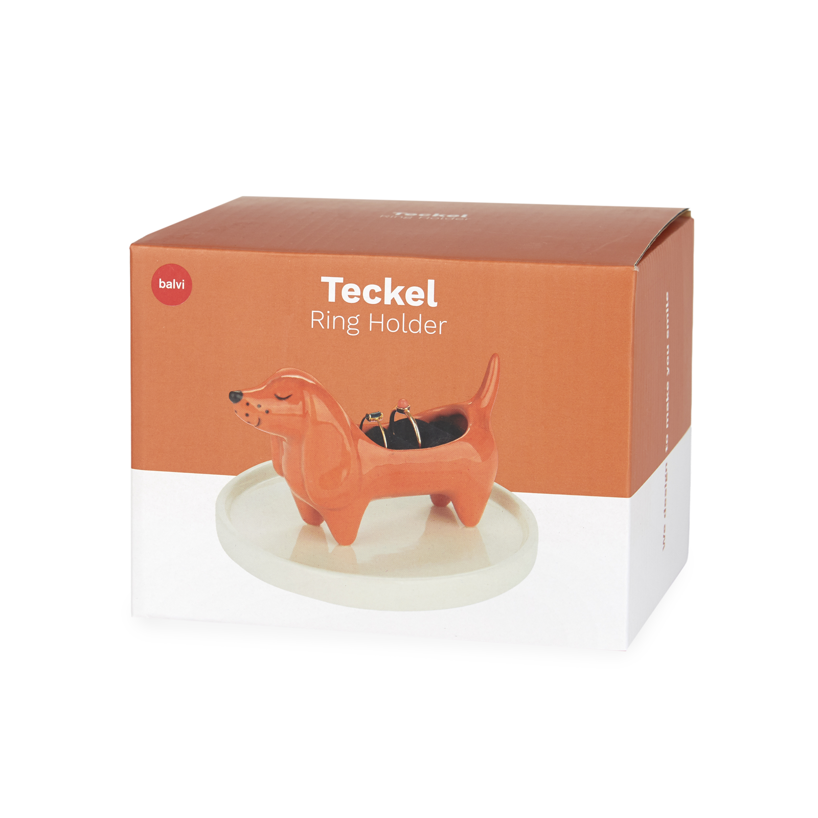 Ringhalter TECKEL aus Porzellan