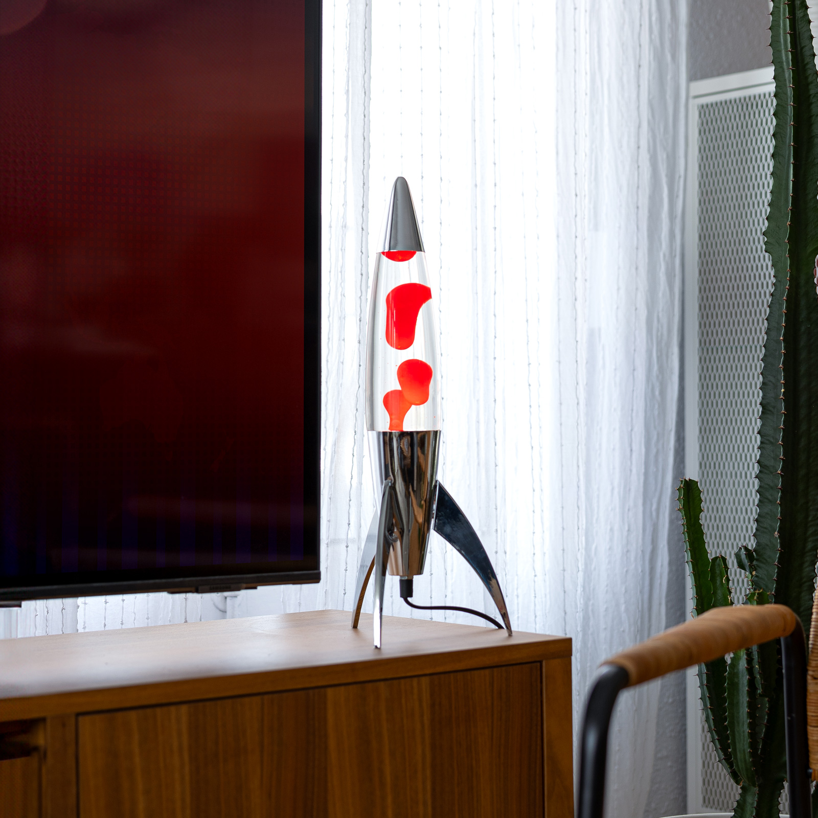 Lava Lamp ROCKET - red 