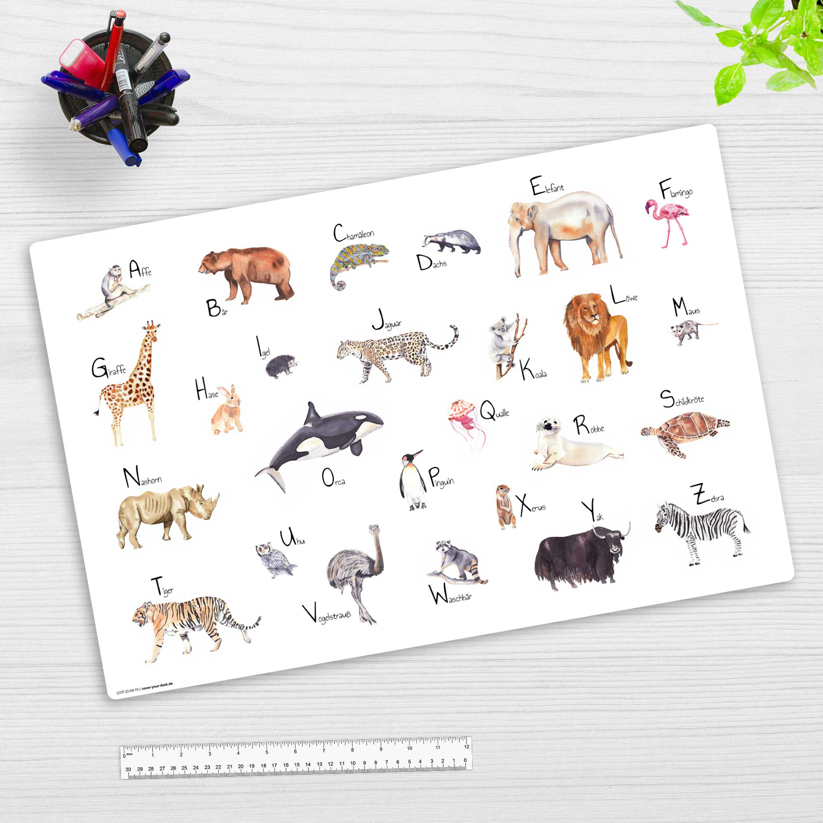 Schreibunterlage TIERE ABC
