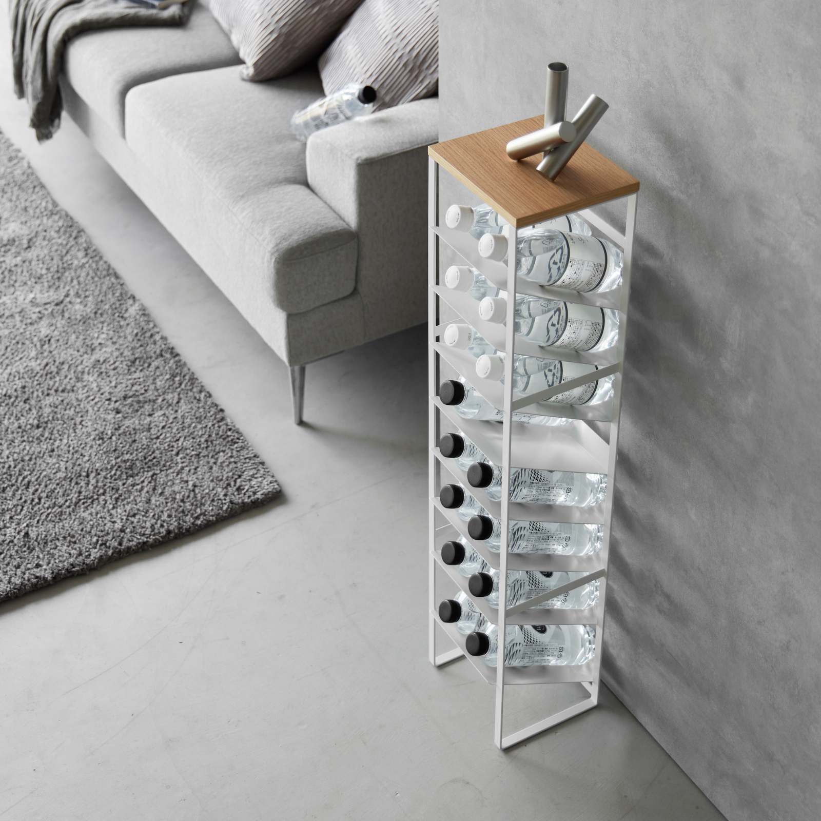 Étagère à bouteilles à 8 niveaux TOWER blanc