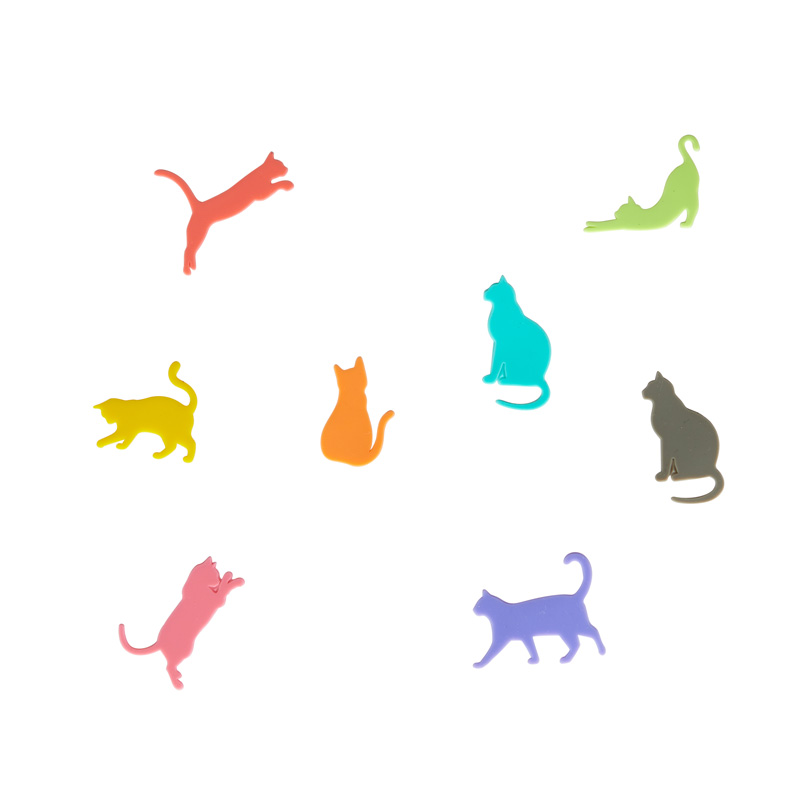 Trinkglasmarkierer STICKY CATS 8er assortiert 