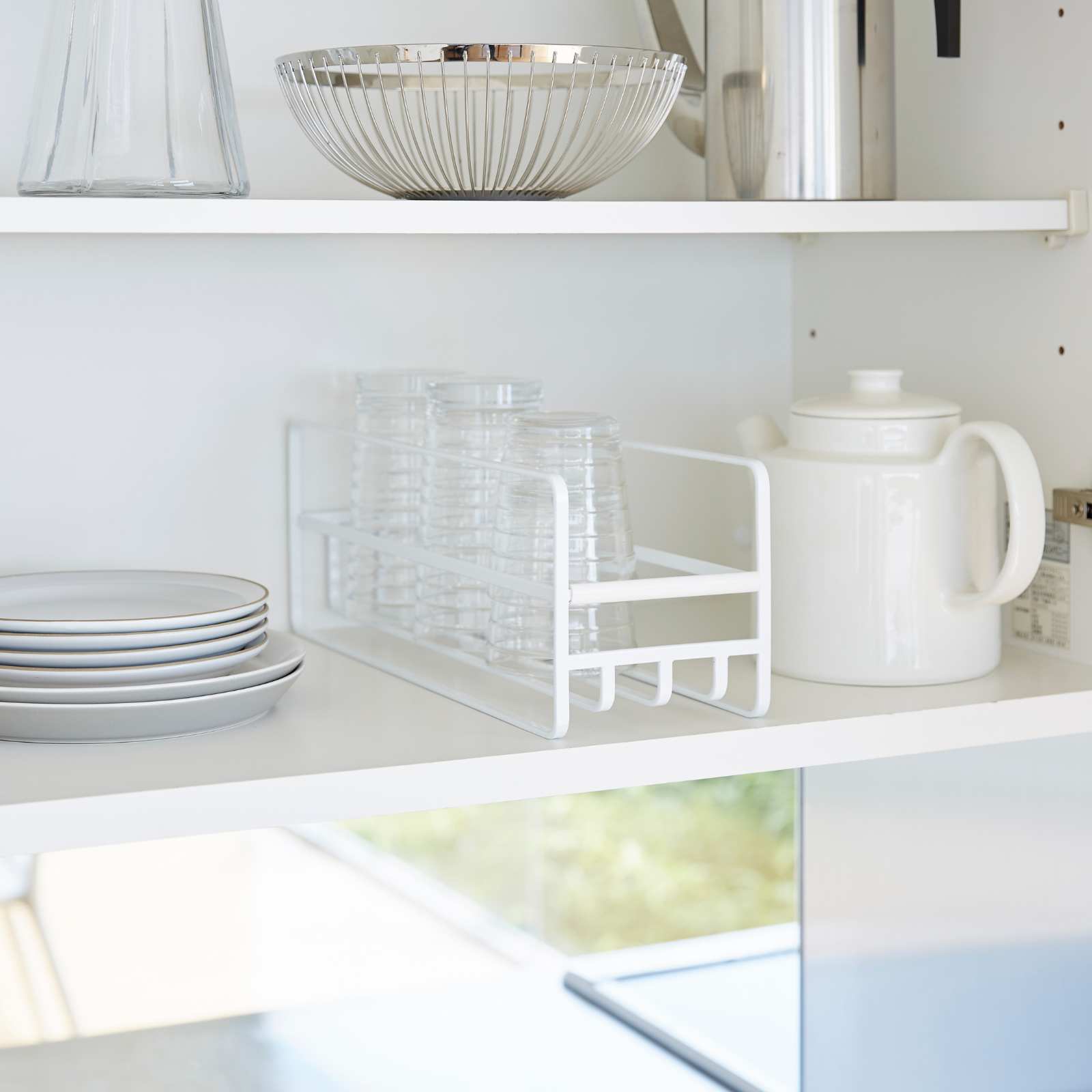 Support étroit pour tasses et verres TOWER blanc 