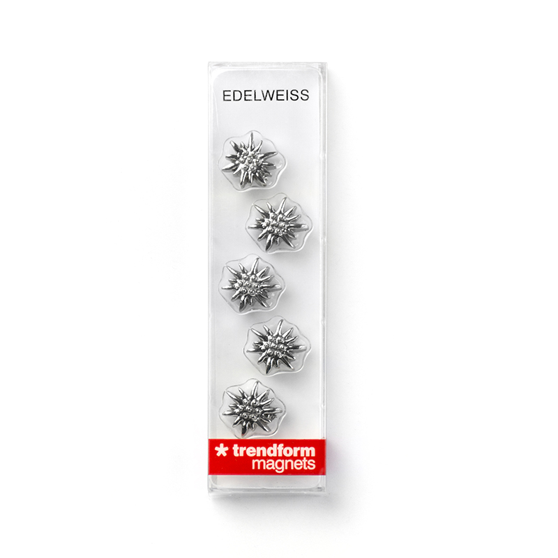 Magnete EDELWEISS 5er Set silber 