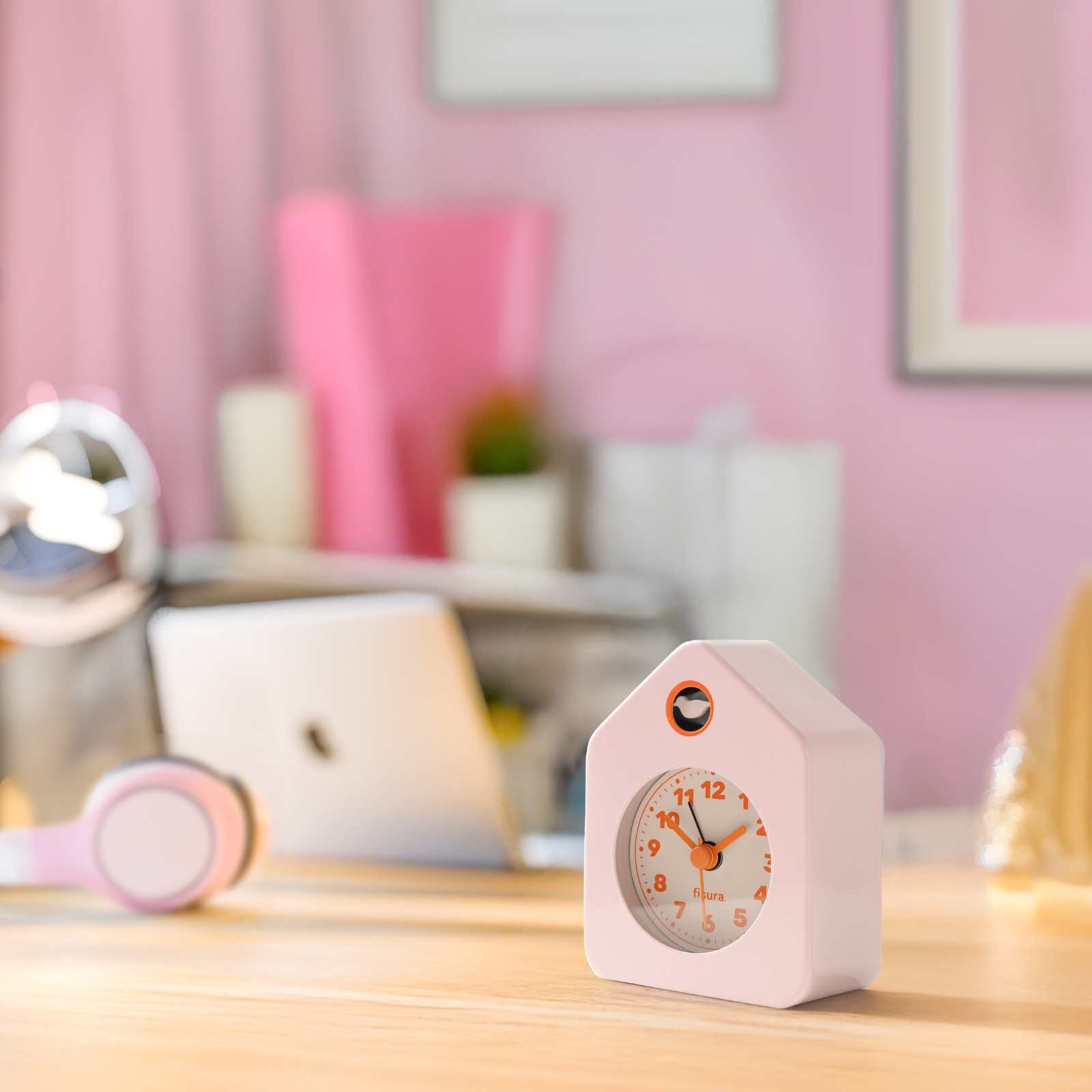 MINI HOUSE ALARM CLOCK pink 