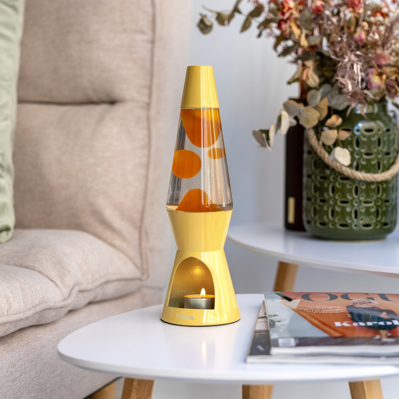 Lava Lamp T-LIGHT yellow 