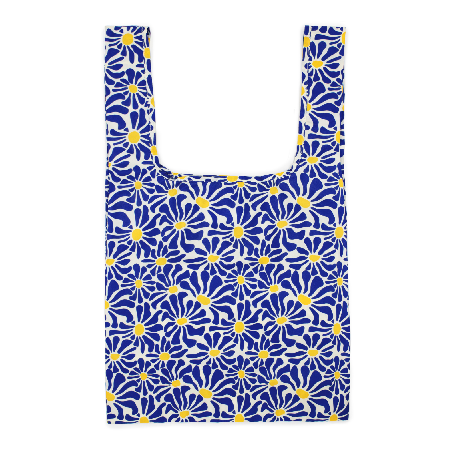 Medium Bag Abstract Flowers Blue 