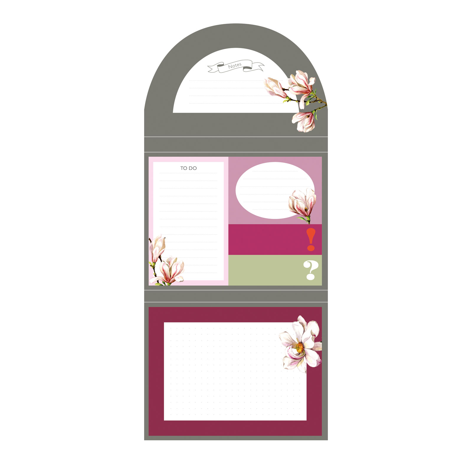 STICKY NOTES Set Magnolie grau 