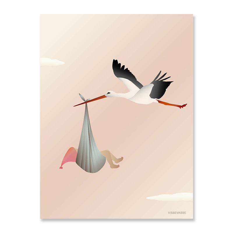 Greeting card The stork rose 