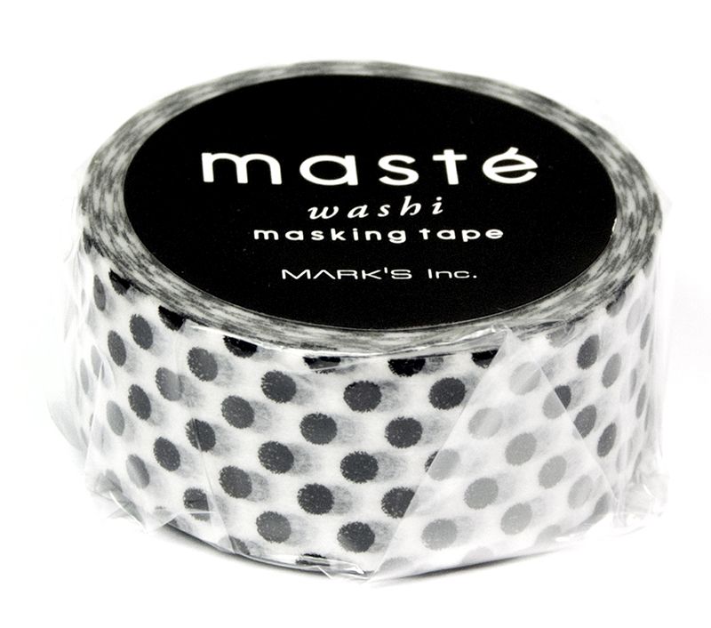 Masking tape MASTÉ BASIC black/polka dots