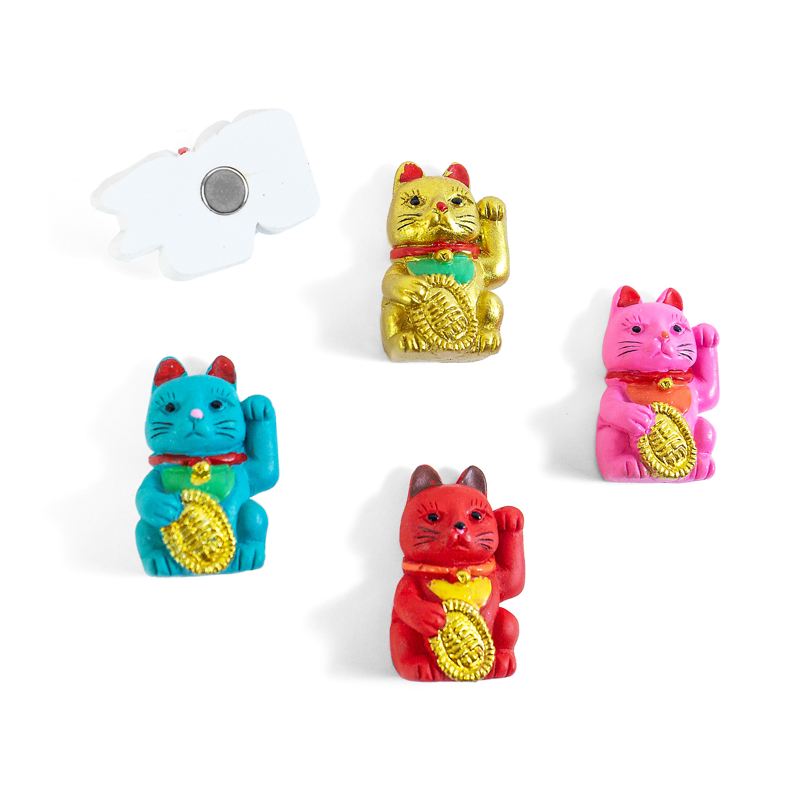 Magnets LUCKY CAT set of 5 multicolor 