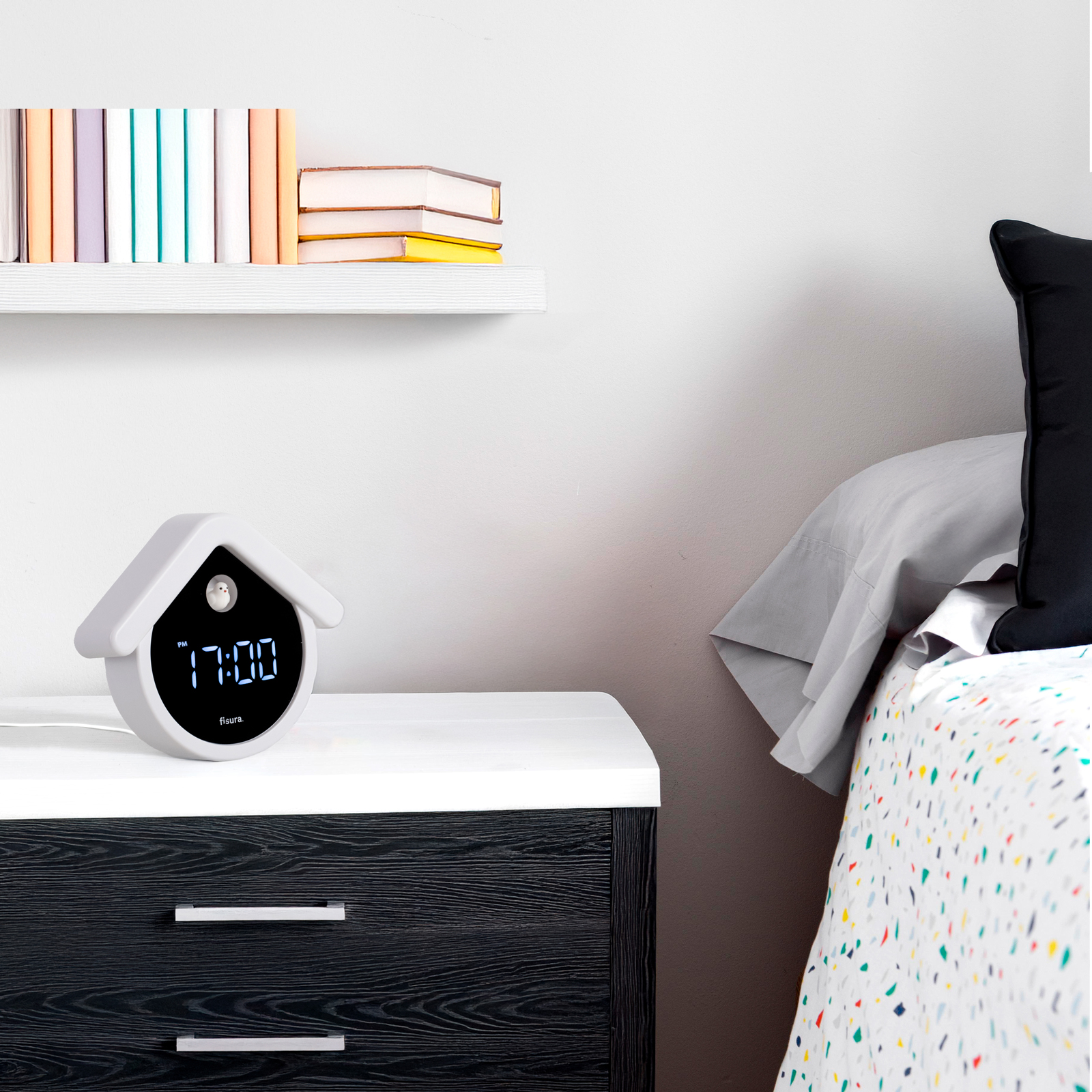 CUCKOO DIGITAL CLOCK black & white
