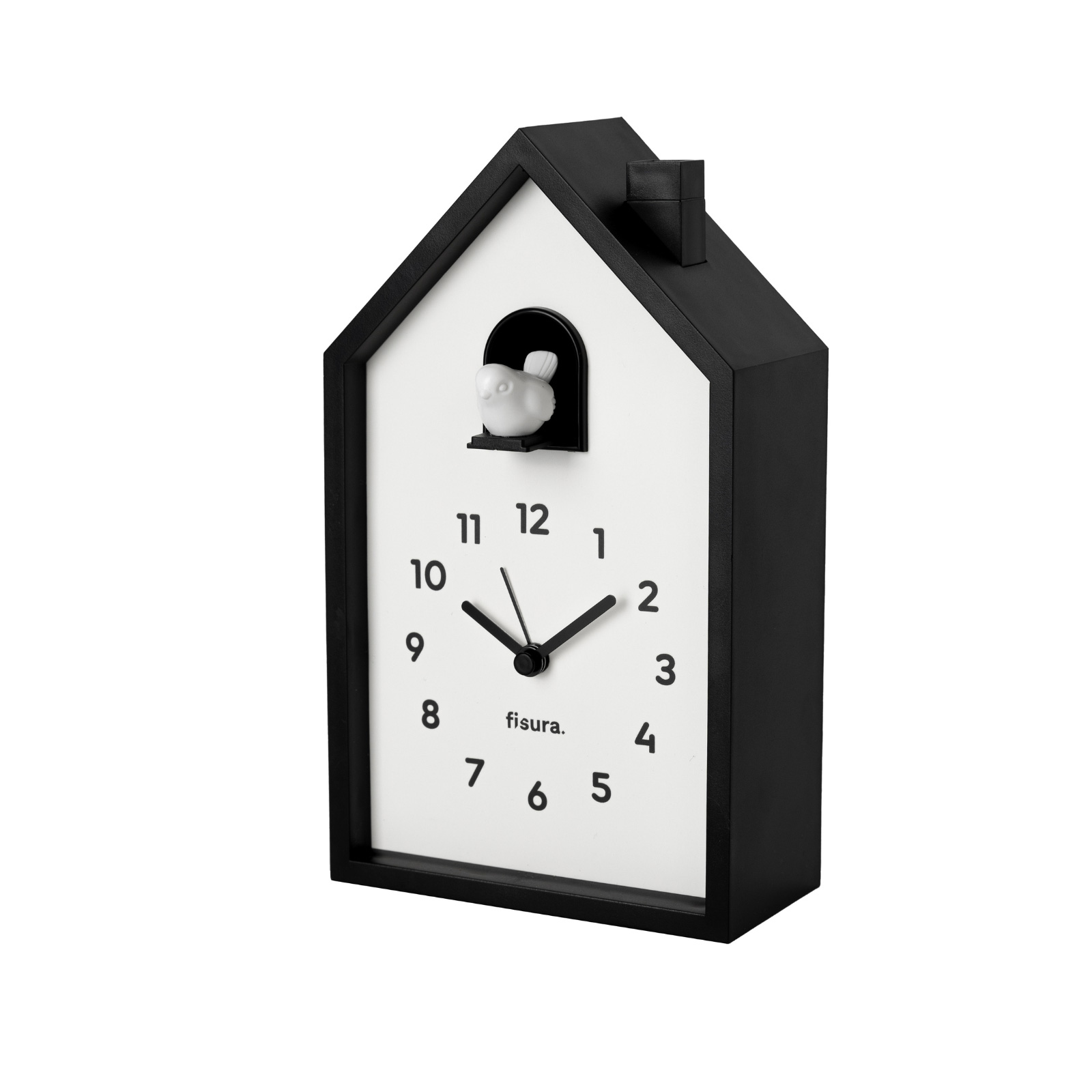 CUCKOO ALARM CLOCK black & white 