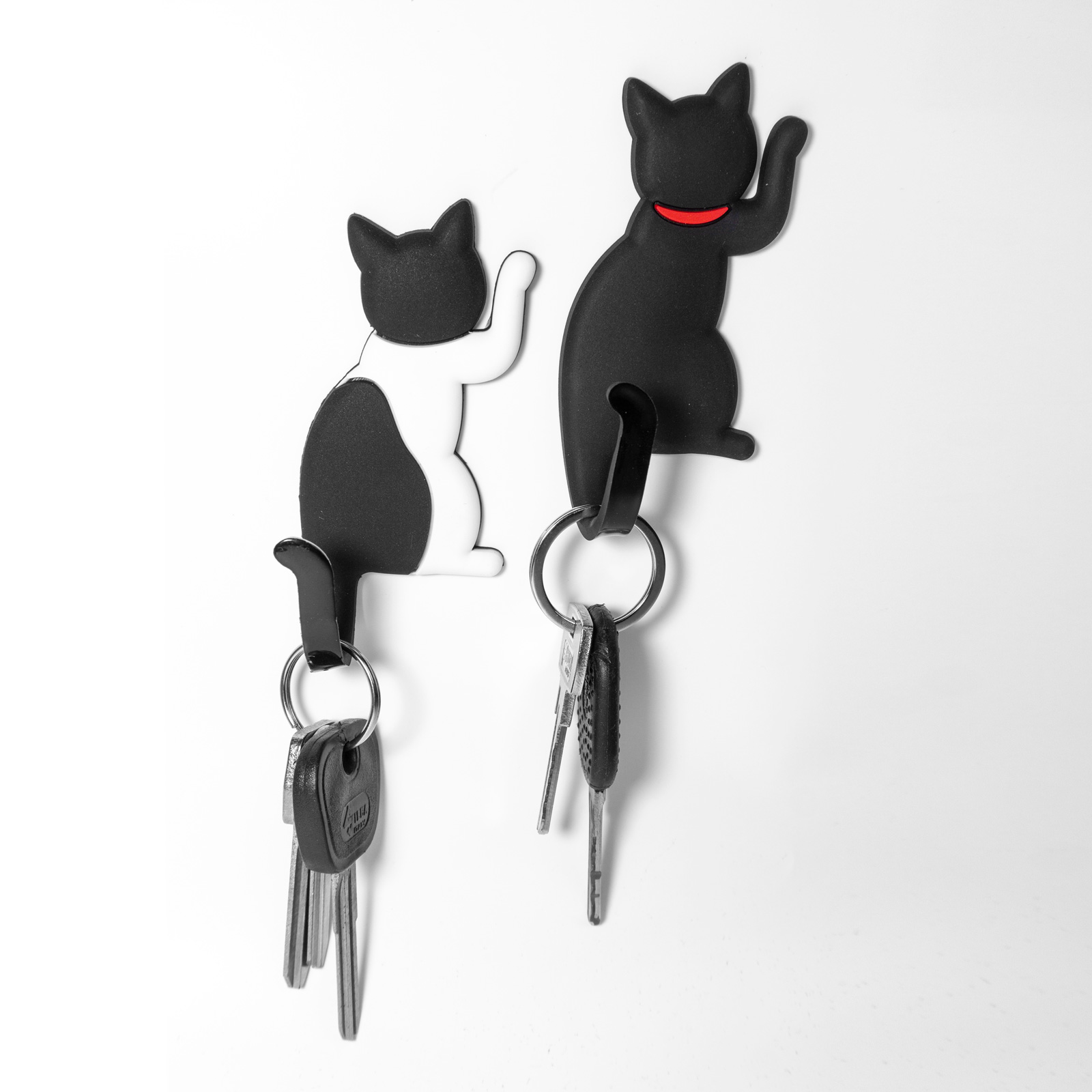 Magnetic hook KITTY CAT set of 2 black/white 