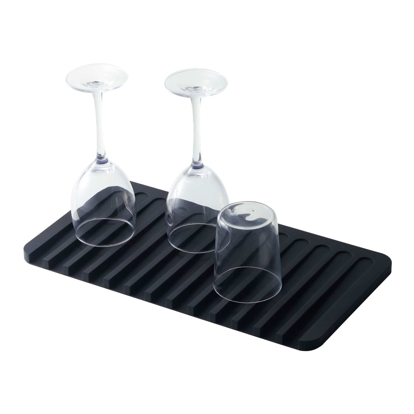 Plateau égouttoir en silicone FLOW noir 